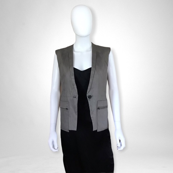 Helmut Lang Women’s Grey Linen Vest - Picture 2 of 5